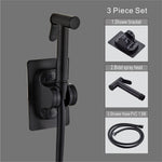 IFEEL Stainless Steel Handheld Bidet Sprayer Kit set of 3 0425 Black