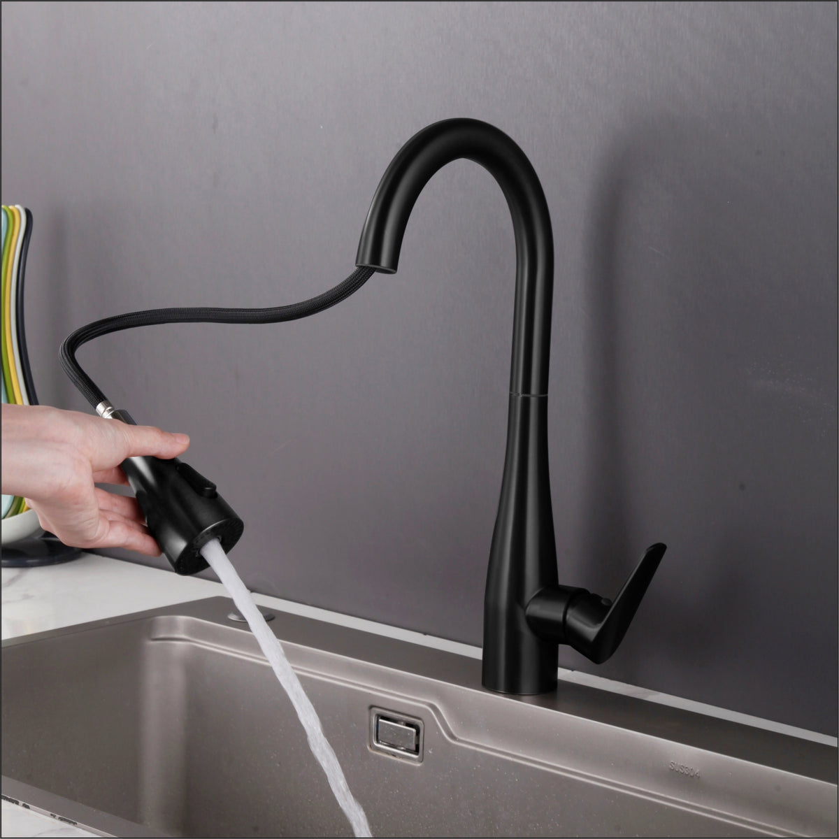 IFEEL Kitchen Sink Mixer Tap Black 0618B