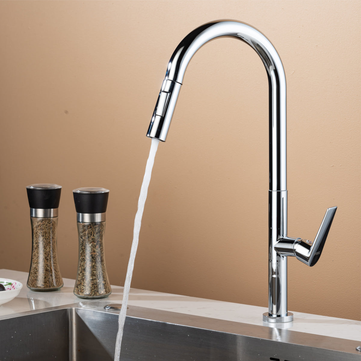 Pull Out Kitchen Sink Mixer Tap Pillar Type 1177