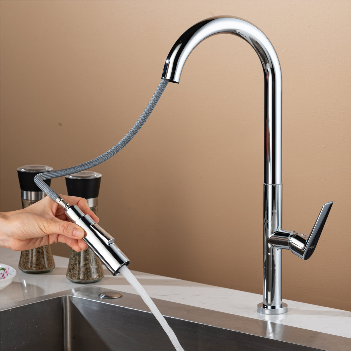 Pull Out Kitchen Sink Mixer Tap Pillar Type 1177