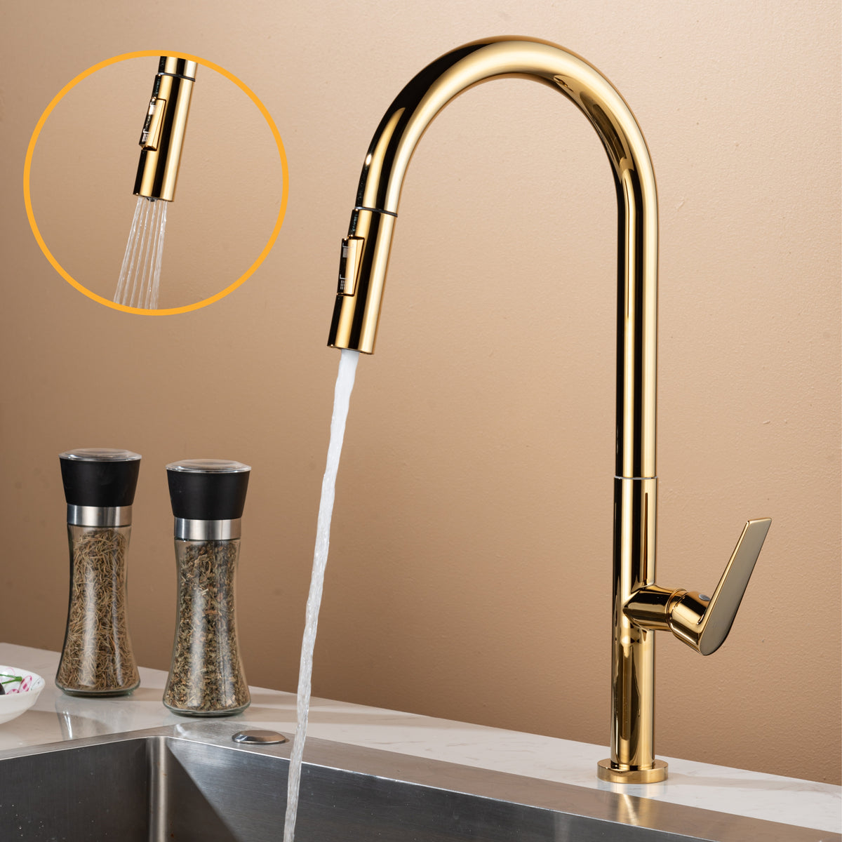 Kitchen Mixer Taps 1177 Gold