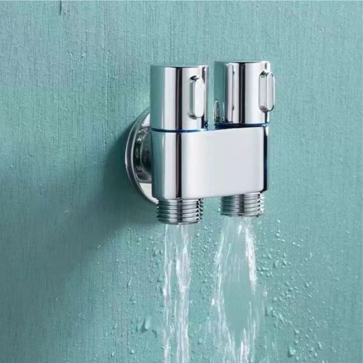 Dual Control Angle Valve one in and two out flush valve Tap Faucet 1201 chrome