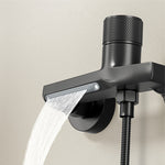 Single Knob Waterfall Bathtub Taps & Hand Shower Set 1219 Black