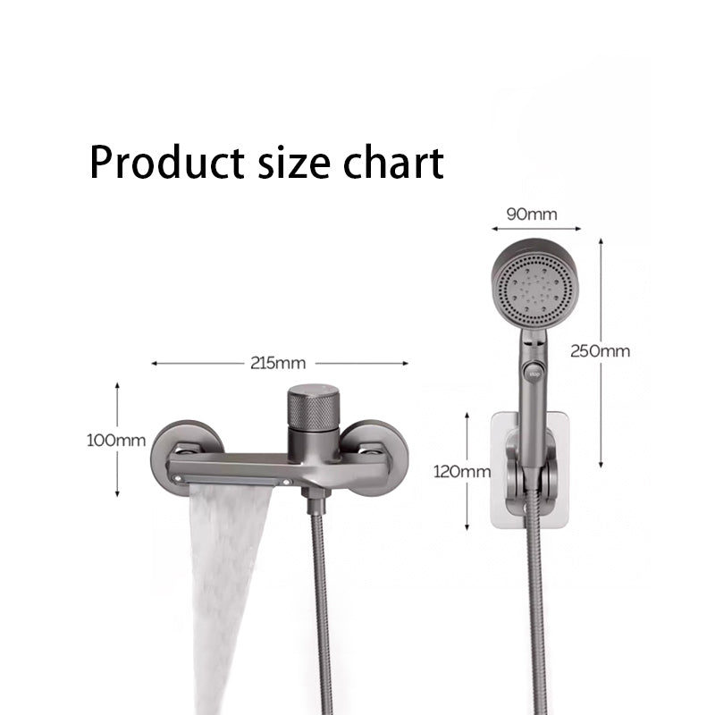 Single Knob Waterfall Bathtub Taps & Hand Shower Set 1219 Gray