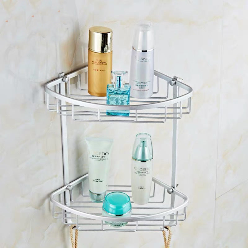 Double Tier Bathroom Shower Corner Caddy Shelf