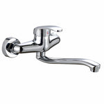 Single Lever Mixer Tap Chrome Wall Mounted kitchen Sink Mixer Tap Pivotable Spout
