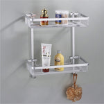 Large Double Basket Square Chrome Modern Single Accessory Basket