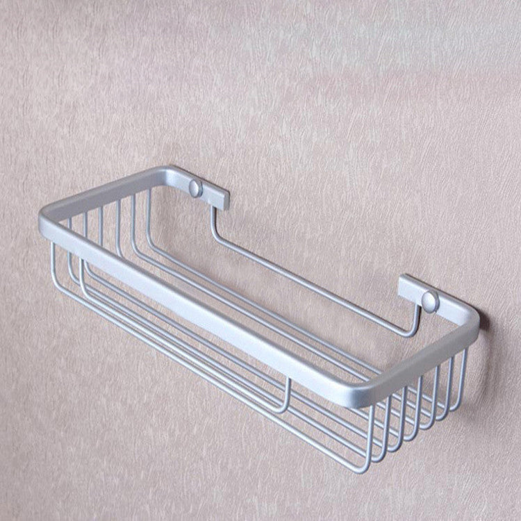 Large Square Chrome Modern Single Accessory Basket