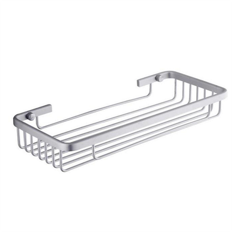 Large Square Chrome Modern Single Accessory Basket