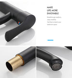 Black curved short Basin Tap