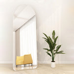 IFEEL Freestanding or Wall Mounted Arch Mirror White Aluminum Alloy Frame