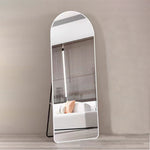 IFEEL Freestanding or Wall Mounted Arch Mirror White Aluminum Alloy Frame