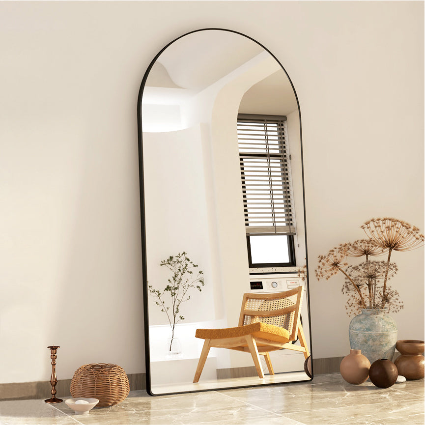 Freestanding or wall mounted arch mirror 967AB Black
