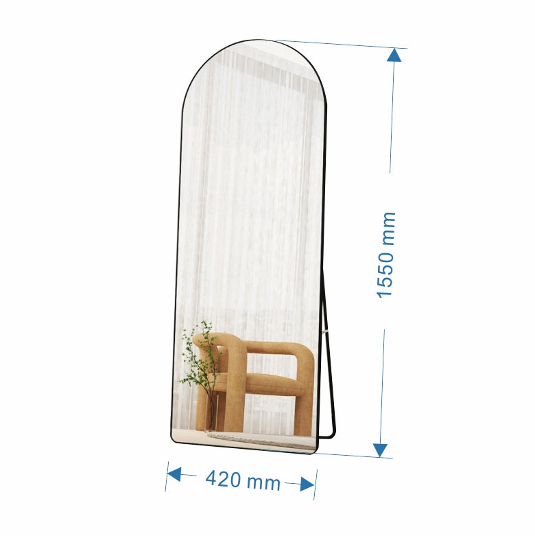 Freestanding or wall mounted arch mirror 967AB Black