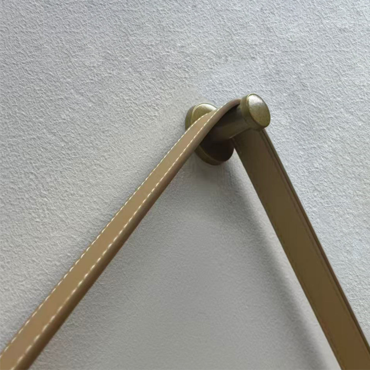 Gold frame round wall hanging strap Dress mirror 70cm decorative mirror