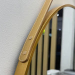 Gold frame round wall hanging strap Dress mirror 70cm decorative mirror