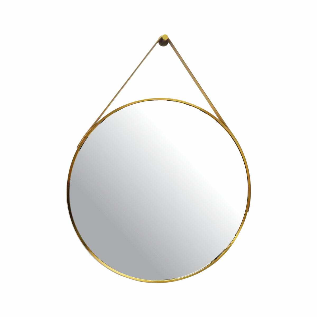 Gold frame round wall hanging strap Dress mirror 70cm decorative mirror