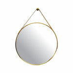 Gold frame round wall hanging strap Dress mirror 70cm decorative mirror