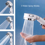 White+chrome 3-Function Setting Hand Shower