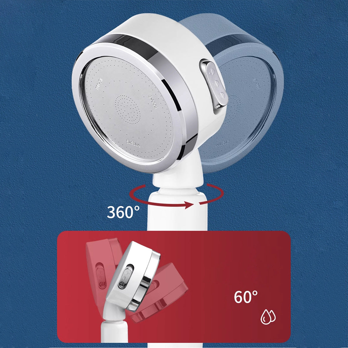 White+chrome 3-Function Setting Hand Shower