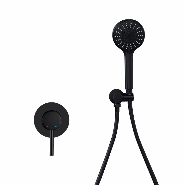 Bathtub Shower Taps Black Hand Shower with Holder & Hose and Shower Mixer A811B-B set