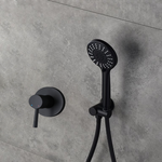 Bathtub Shower Taps Black Hand Shower with Holder & Hose and Shower Mixer A811B-B set