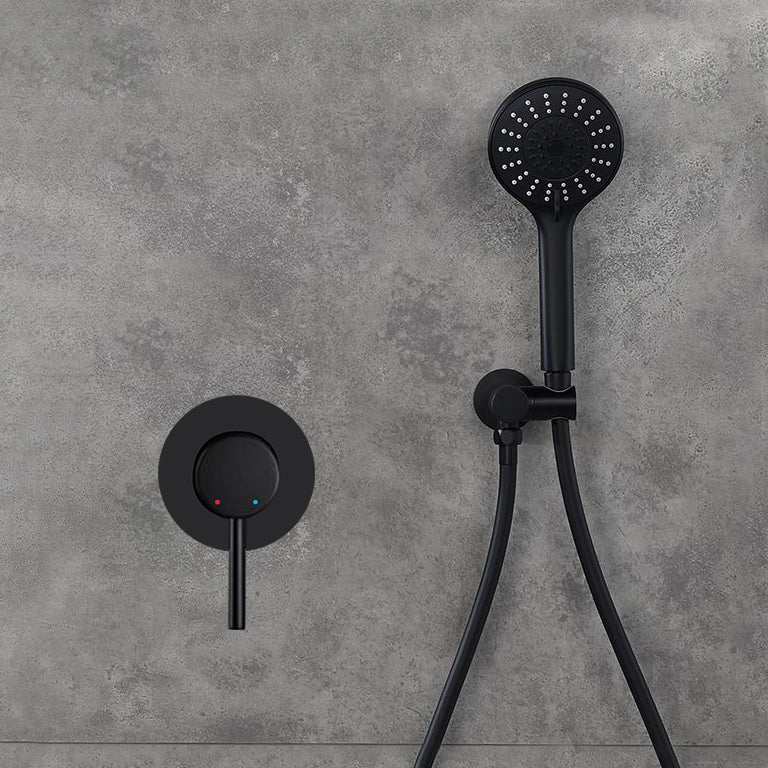 Bathtub Shower Taps Black Hand Shower with Holder & Hose and Shower Mixer A811B-B set