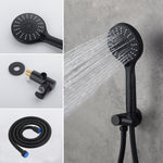 Bathtub Shower Taps Black Hand Shower with Holder & Hose and Shower Mixer A811B-B set