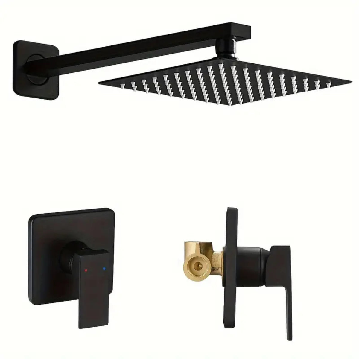 Black Shower & and Shower Arm & Shower Mixer A821B-A set