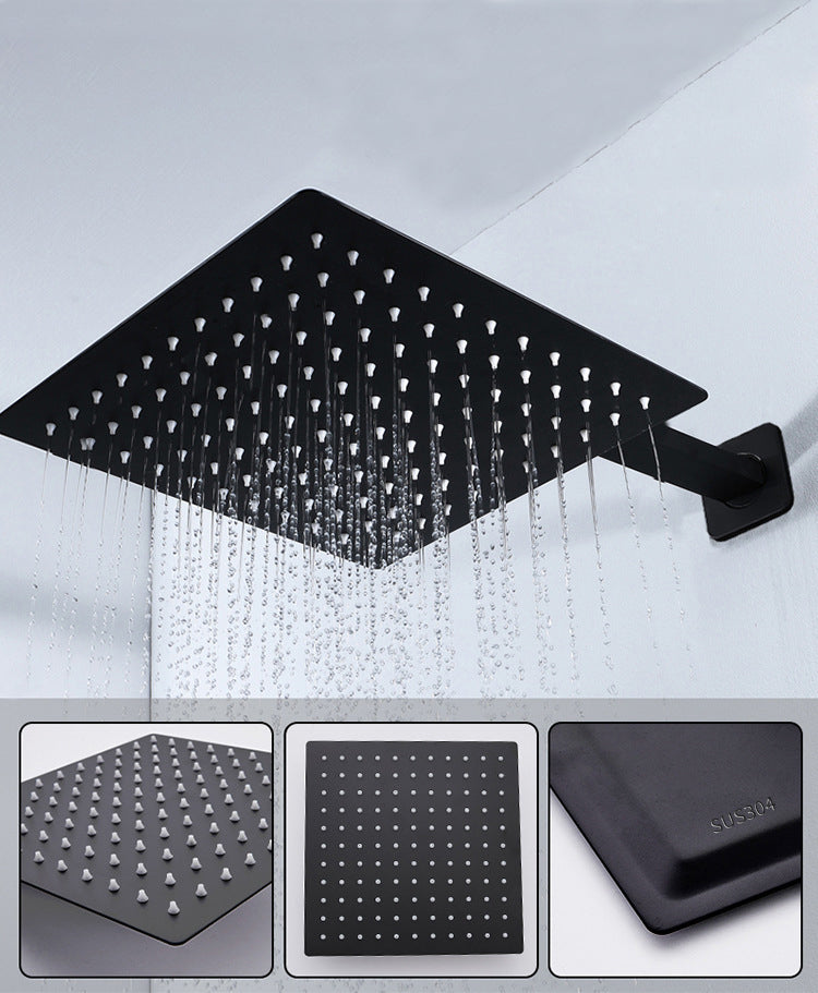 Black Shower & and Shower Arm & Shower Mixer A821B-A set