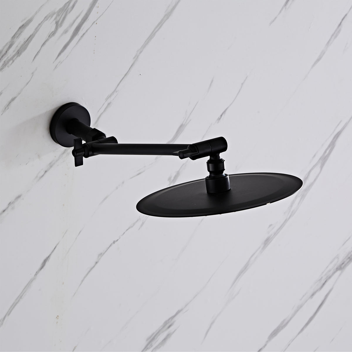 Angle adjustable showerhead kit 8"R Black A8RB