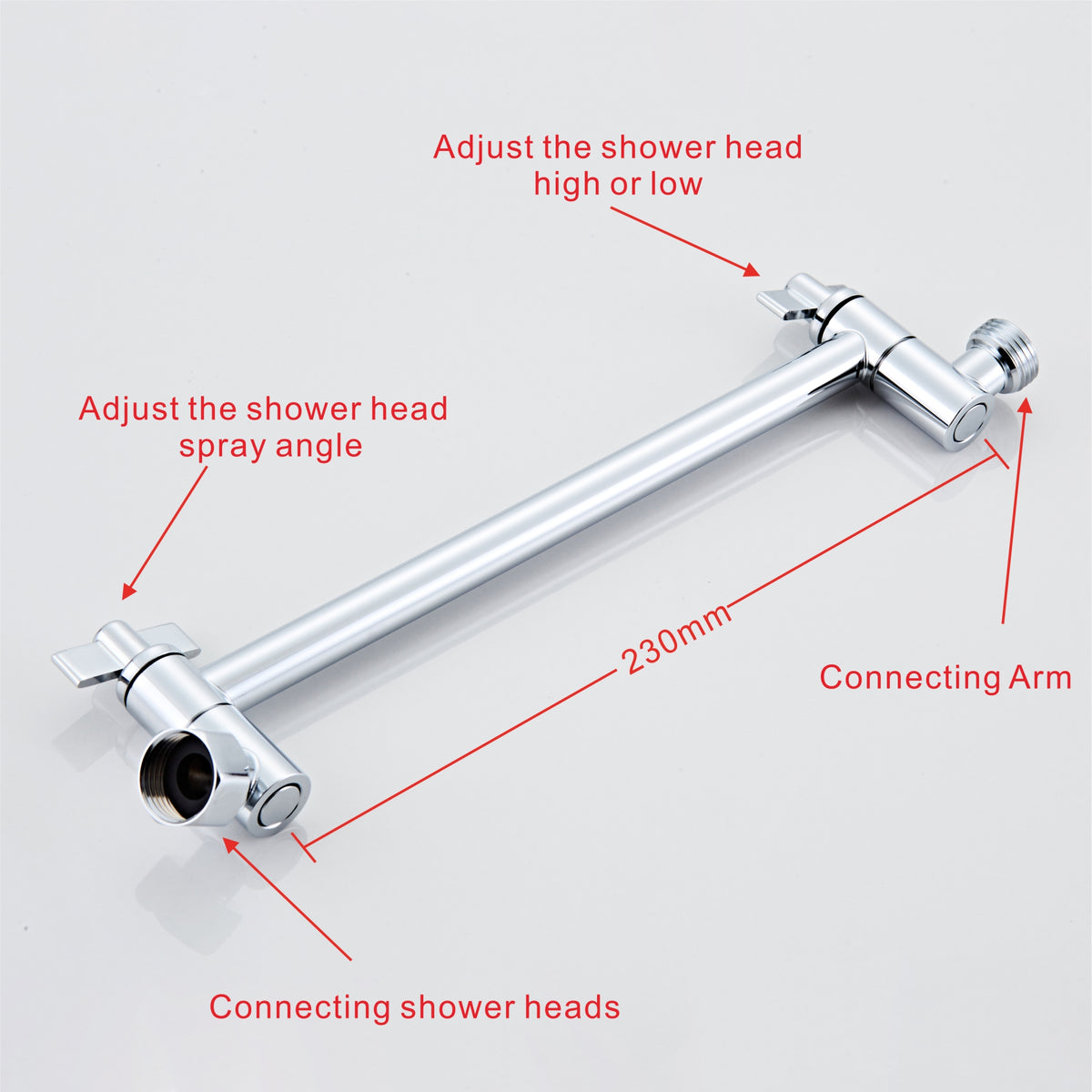 Angle adjustable showerhead kit 8"R Chrome A8RC