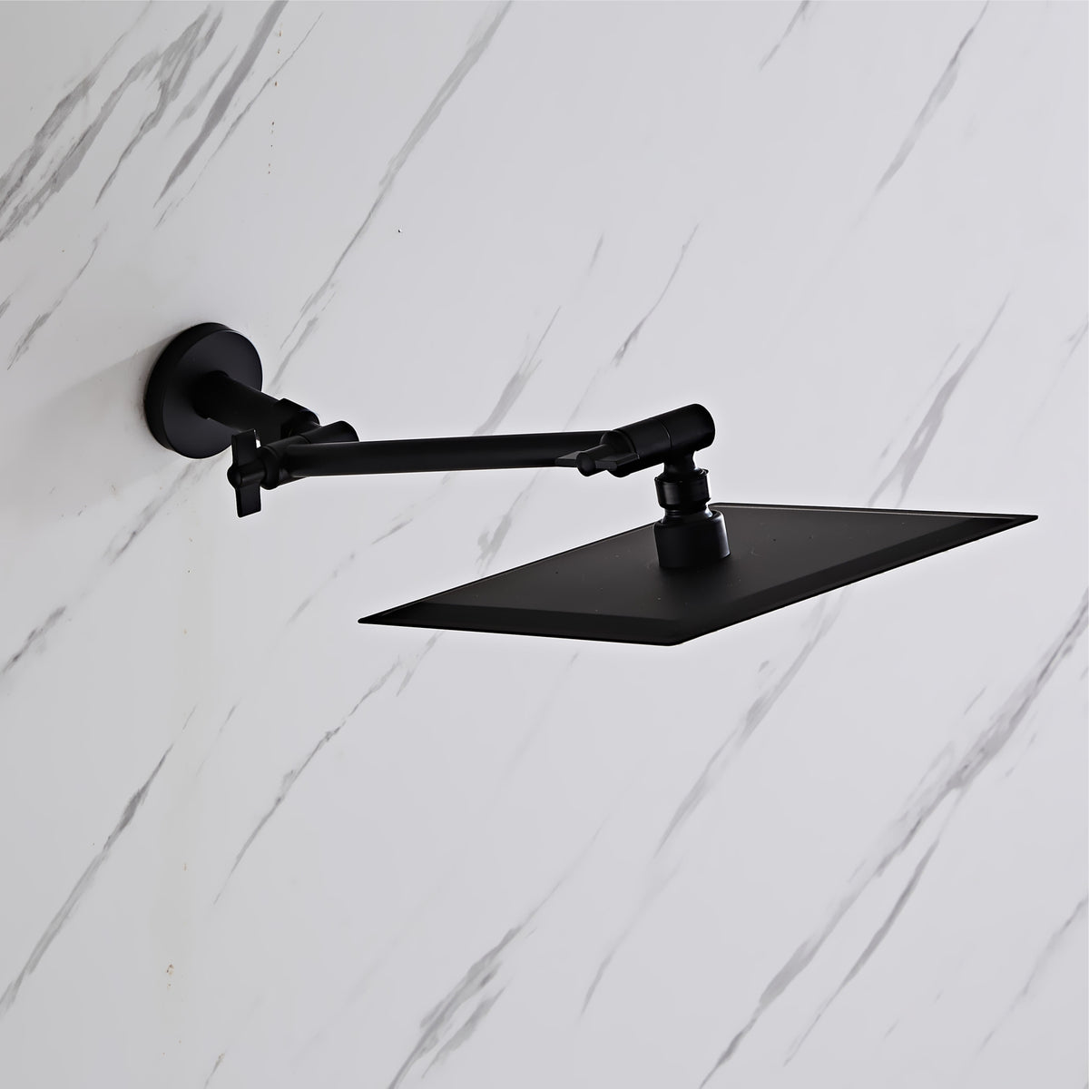 Black Shower Head With Ajustable with Shower Arm Knit A8SB