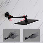 Black Shower Head With Ajustable with Shower Arm Knit A8SB