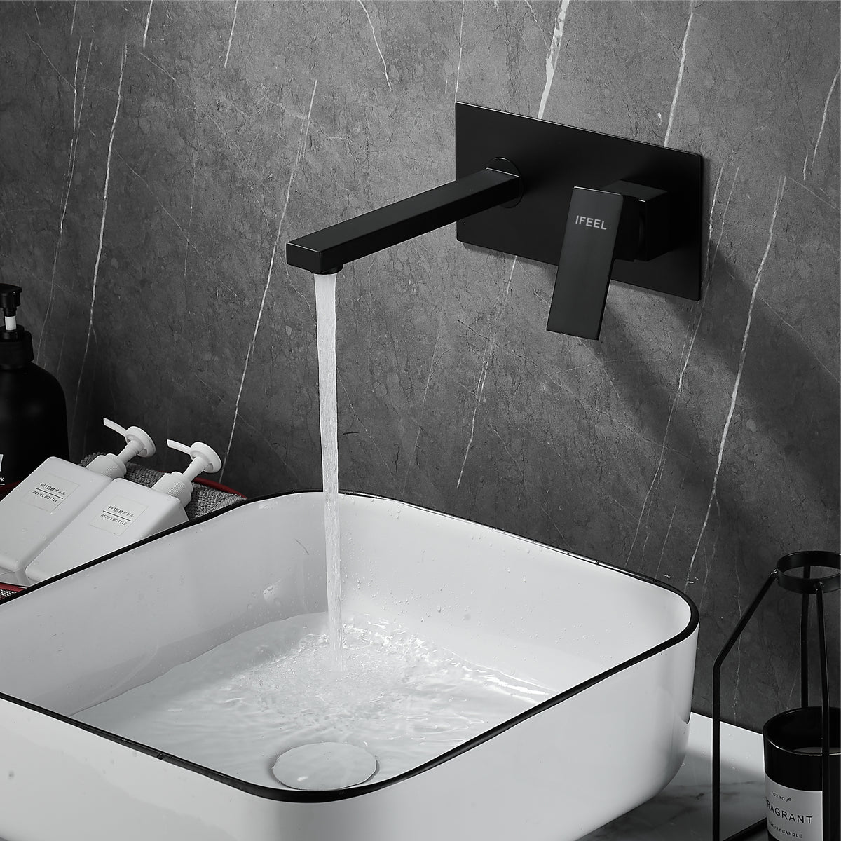 Wall Type Basin or Bath Mixer Tap AZ2151 Black