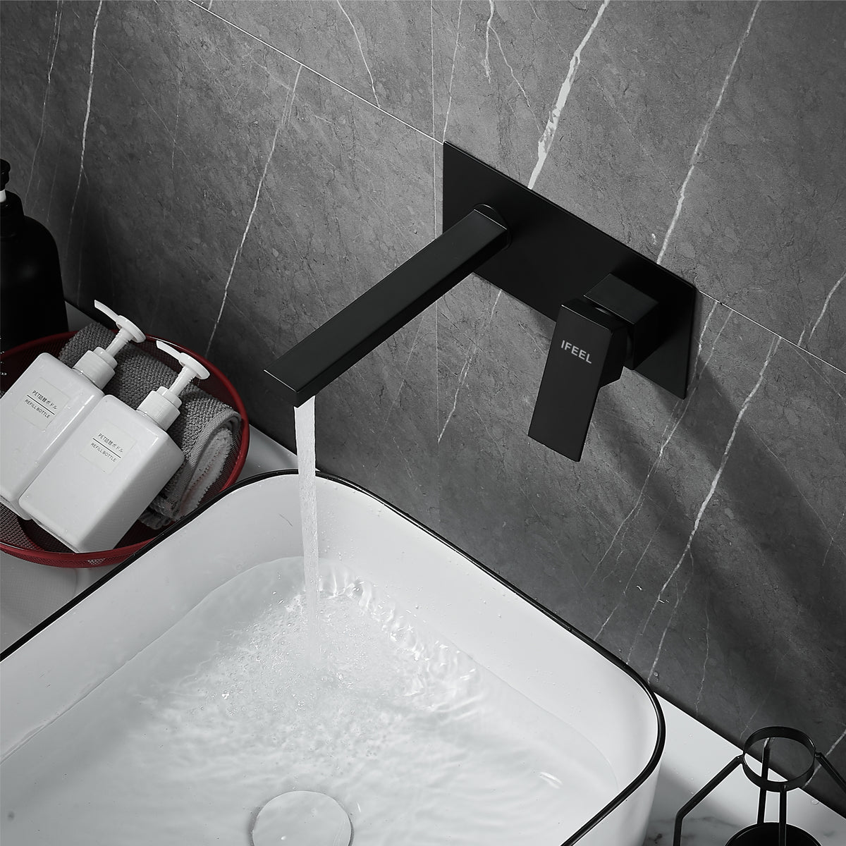 Wall Type Basin or Bath Mixer Tap AZ2151 Black