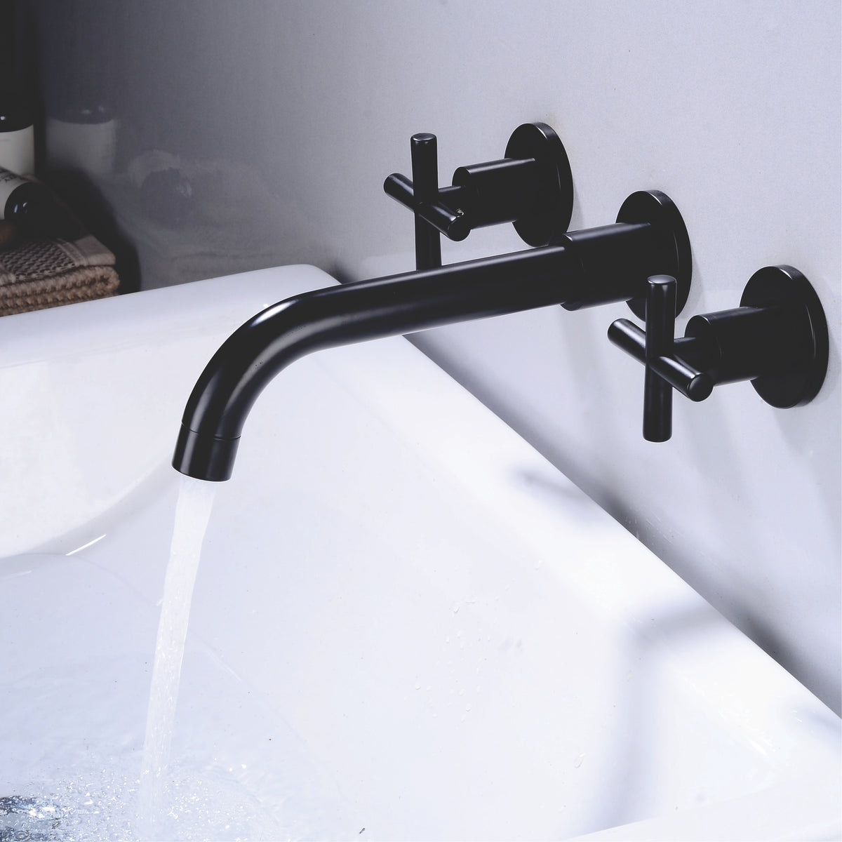 Wall Type Basin or Bath Mixer Tap AZ2153 Black