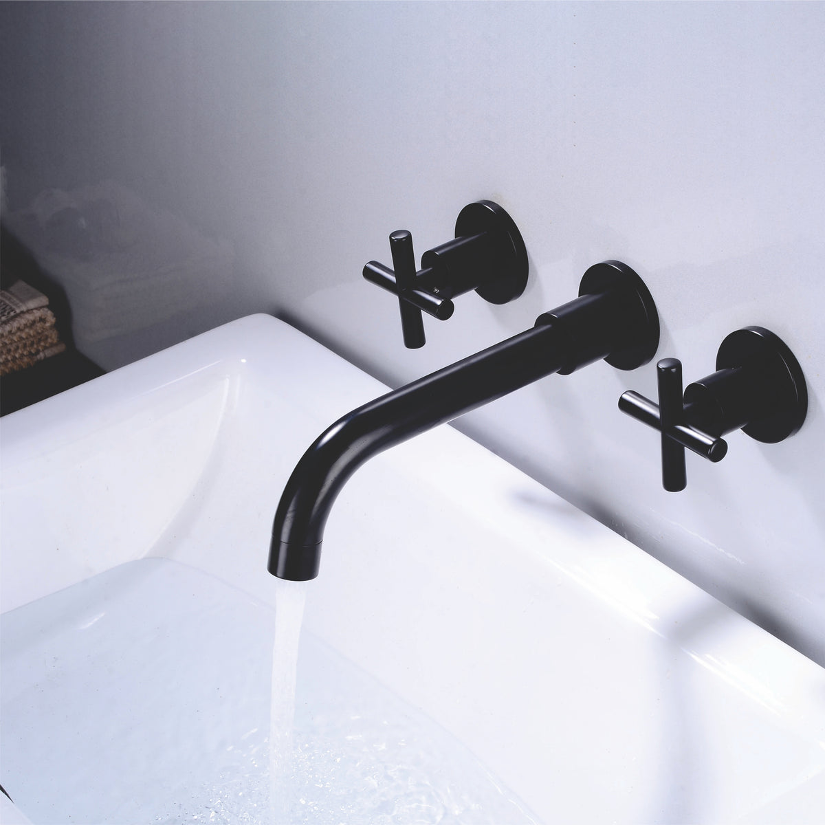 Wall Type Basin or Bath Mixer Tap AZ2153 Black