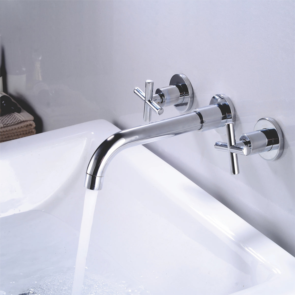 Wall Type Basin or Bath Mixer Tap AZ2153 Chrome