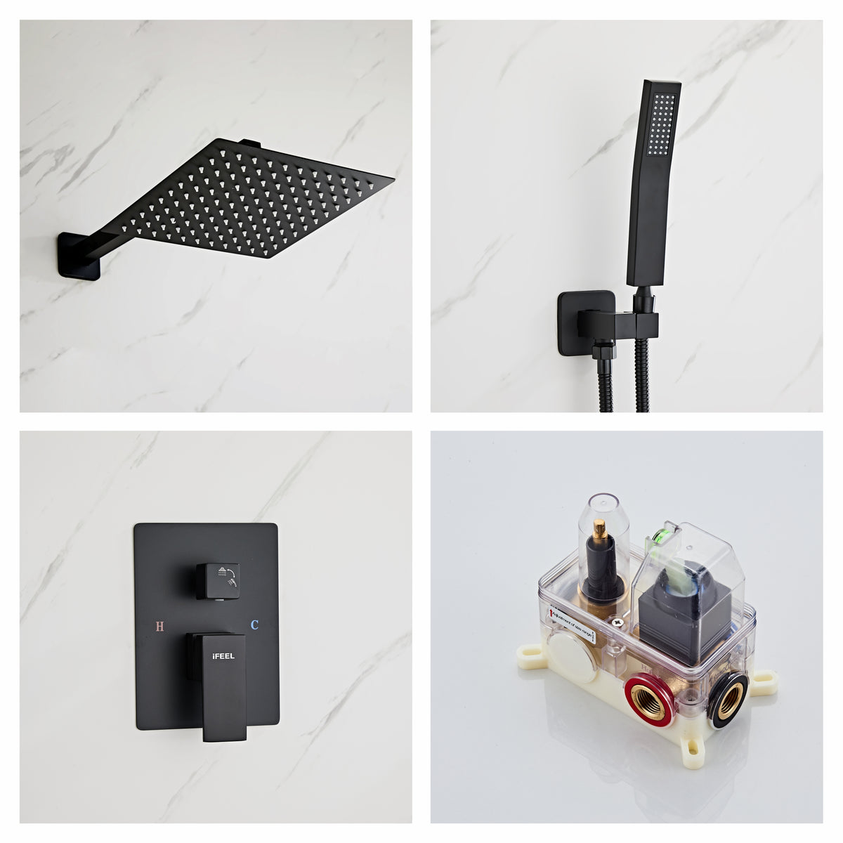 Shower Mixer Tap set F-A822B-A Black