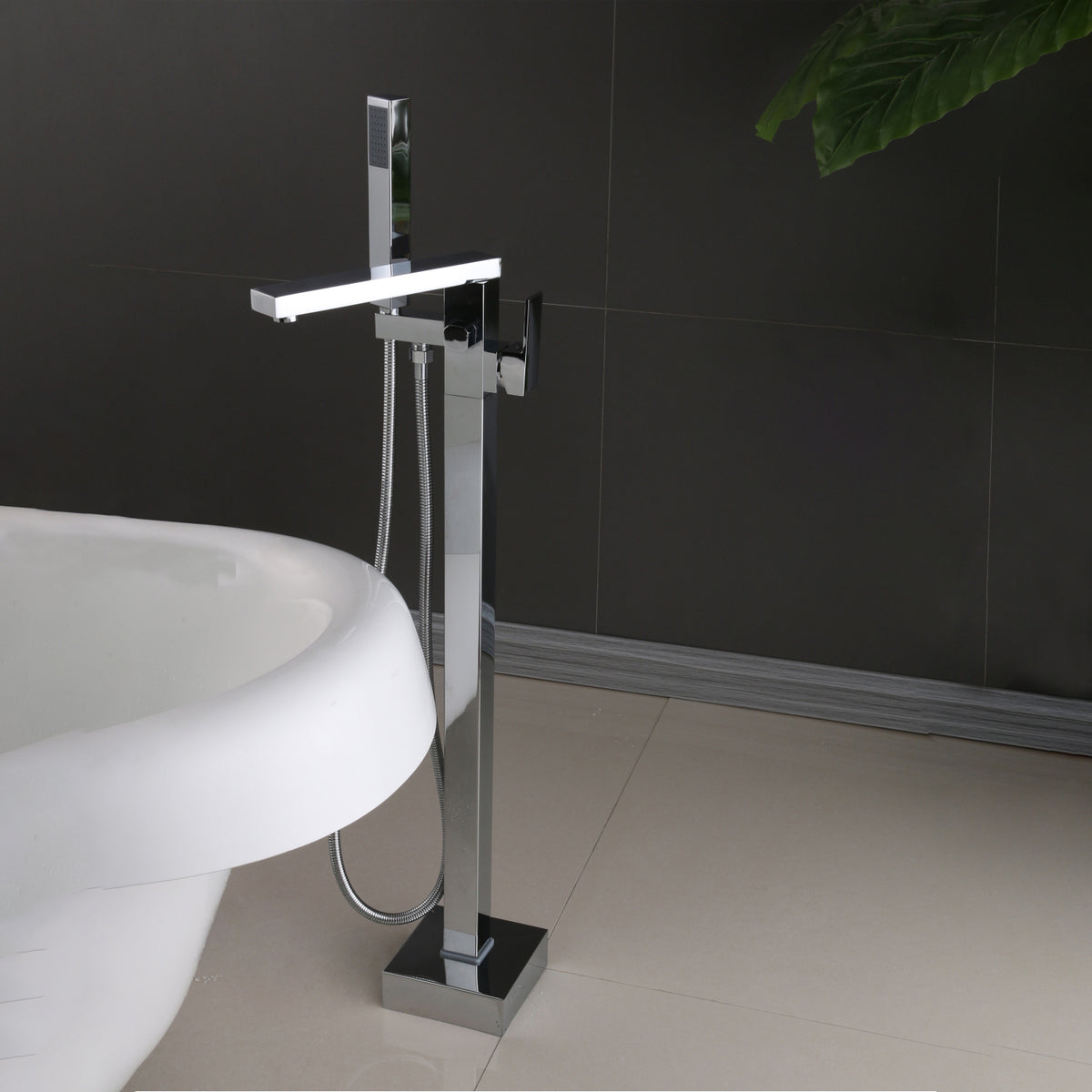 Square Freestanding Bath Mixer Chrome F889C