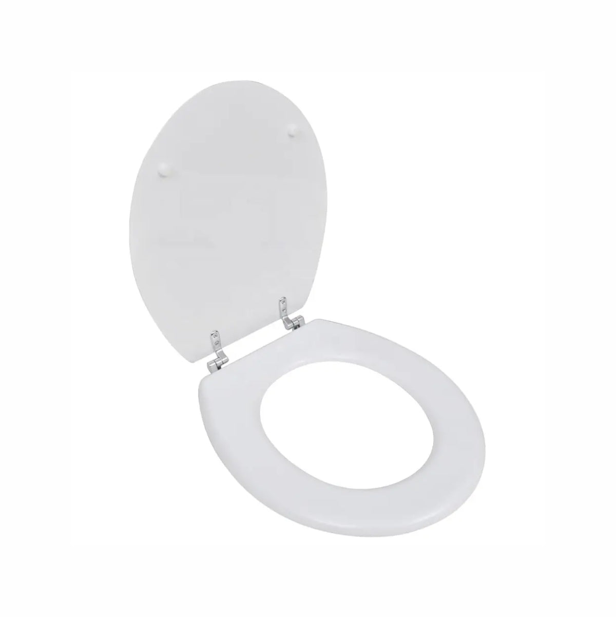 Classic White Round Plastic Chrome Plated Hinge Toilet Seat
