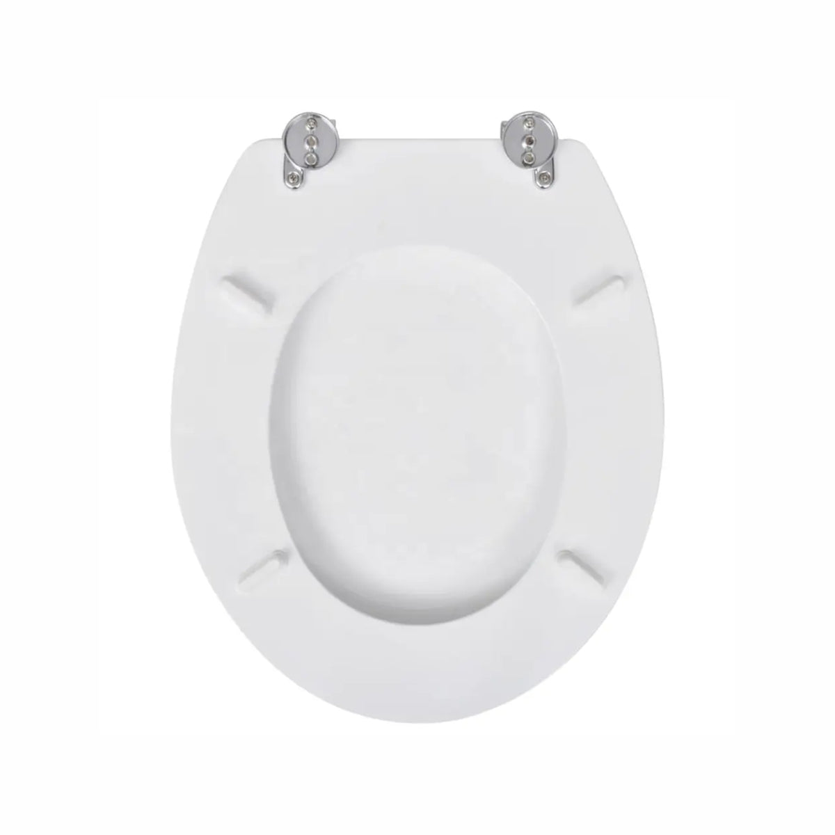 Classic White Round Plastic Chrome Plated Hinge Toilet Seat