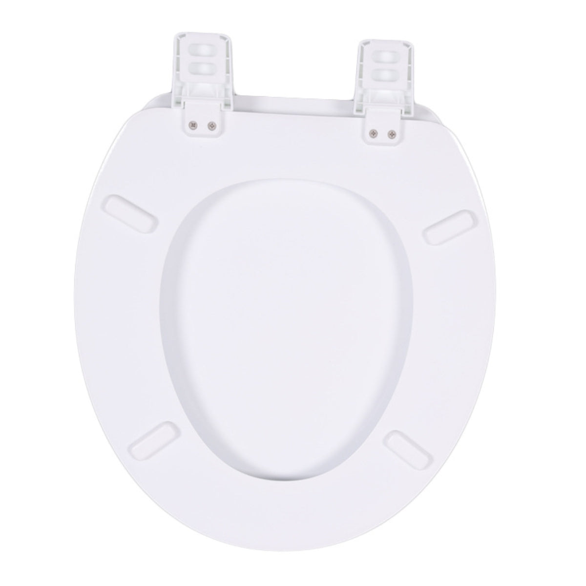 Classic White Round Wood Nylon Hinge Toilet Seat