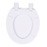 Classic White Round Wood Nylon Hinge Toilet Seat