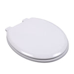 Classic White Round Wood Nylon Hinge Toilet Seat