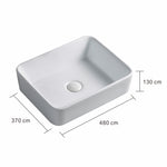 White Modern Square Free Standing Bathroom Basin