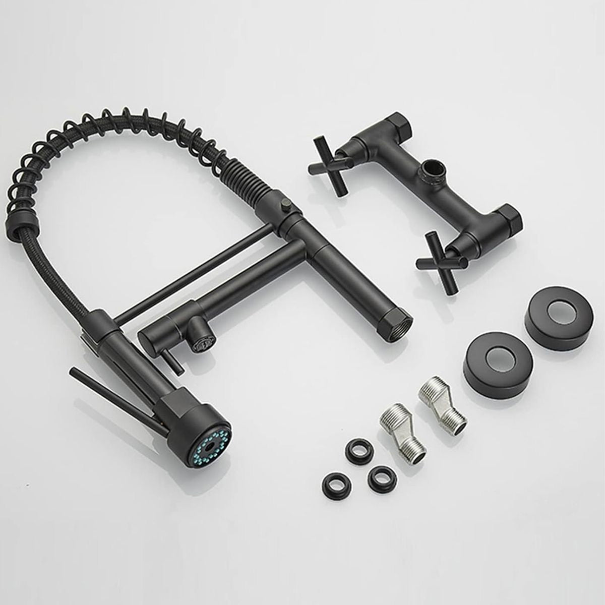 Wall Kitchen Mixer Taps 1196 Black