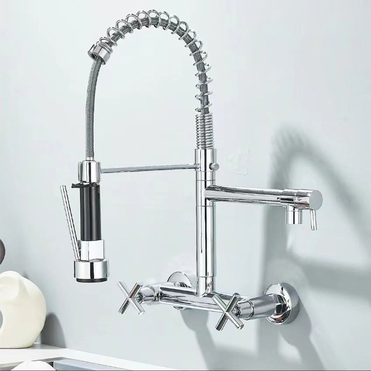 Wall Kitchen Mixer Taps 1196 Chrome
