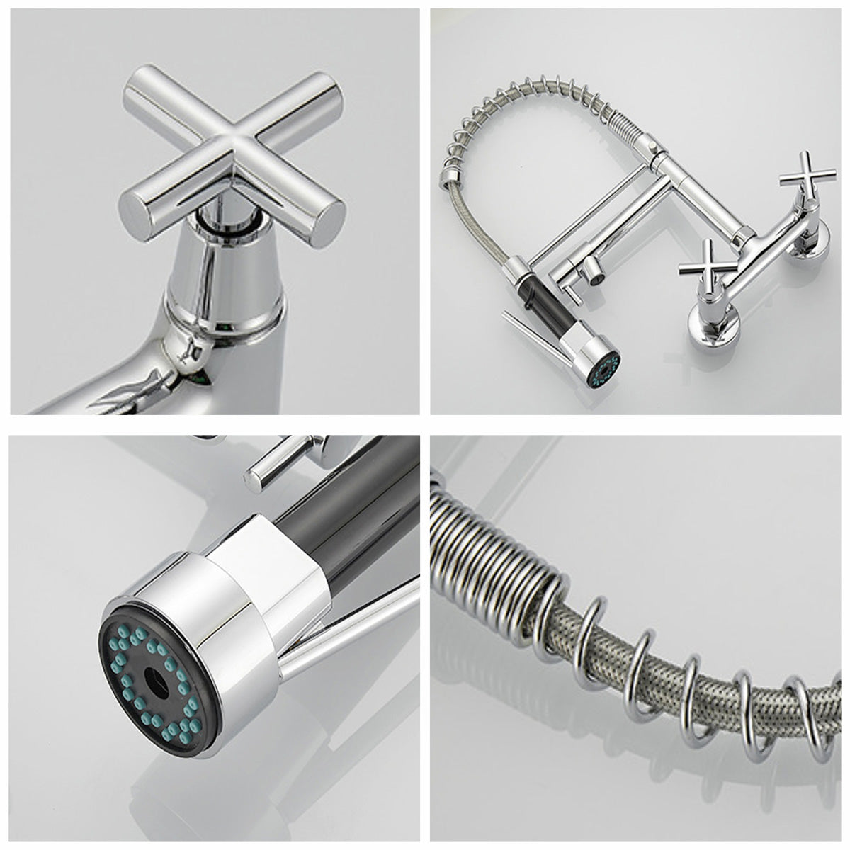 Wall Kitchen Mixer Taps 1196 Chrome